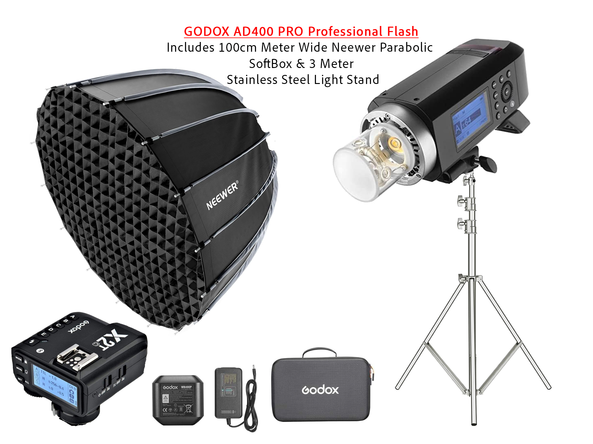 Professional portrait & studio lighting kit