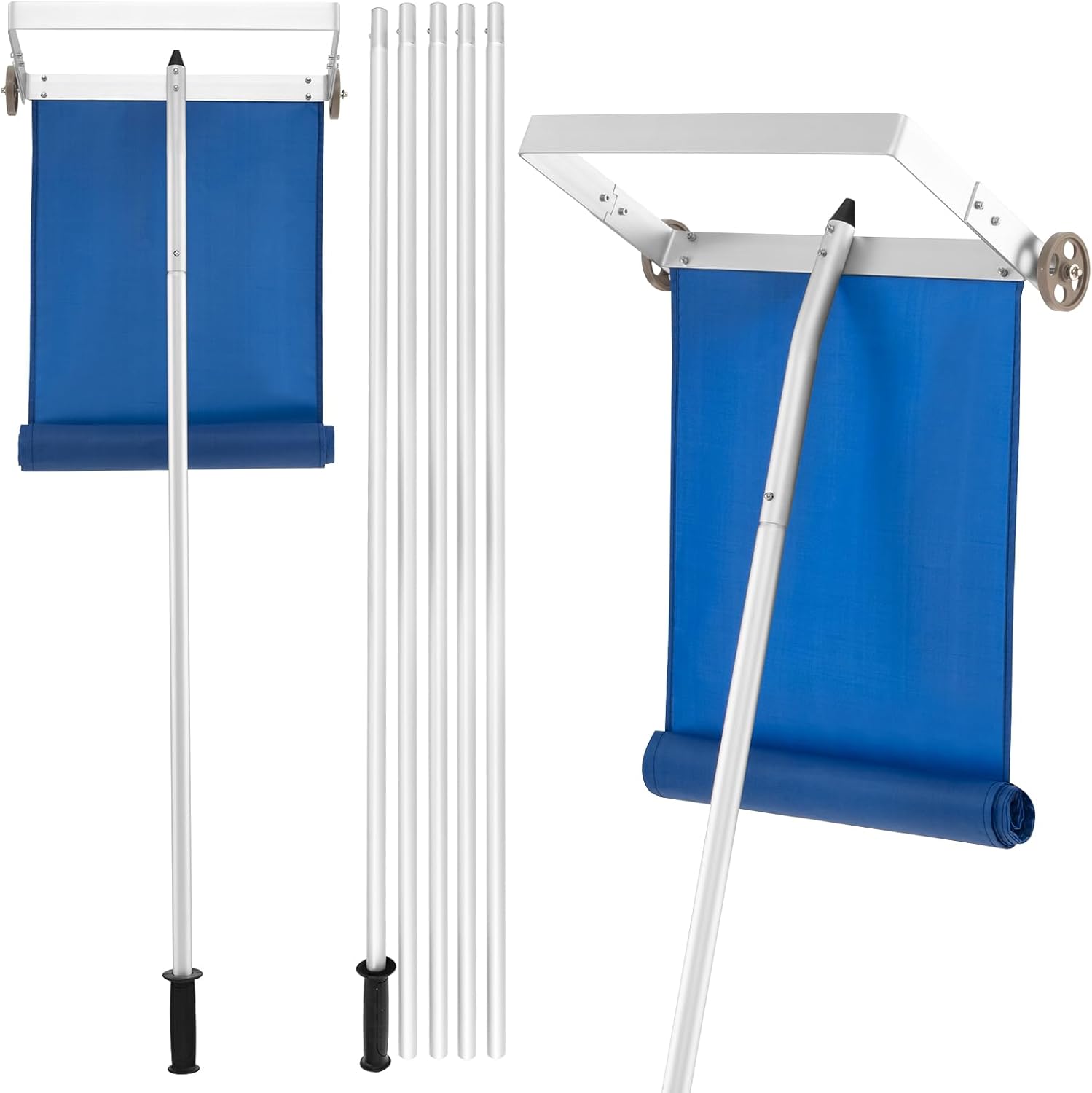 Snöhyvel med hjul för tak och solceller