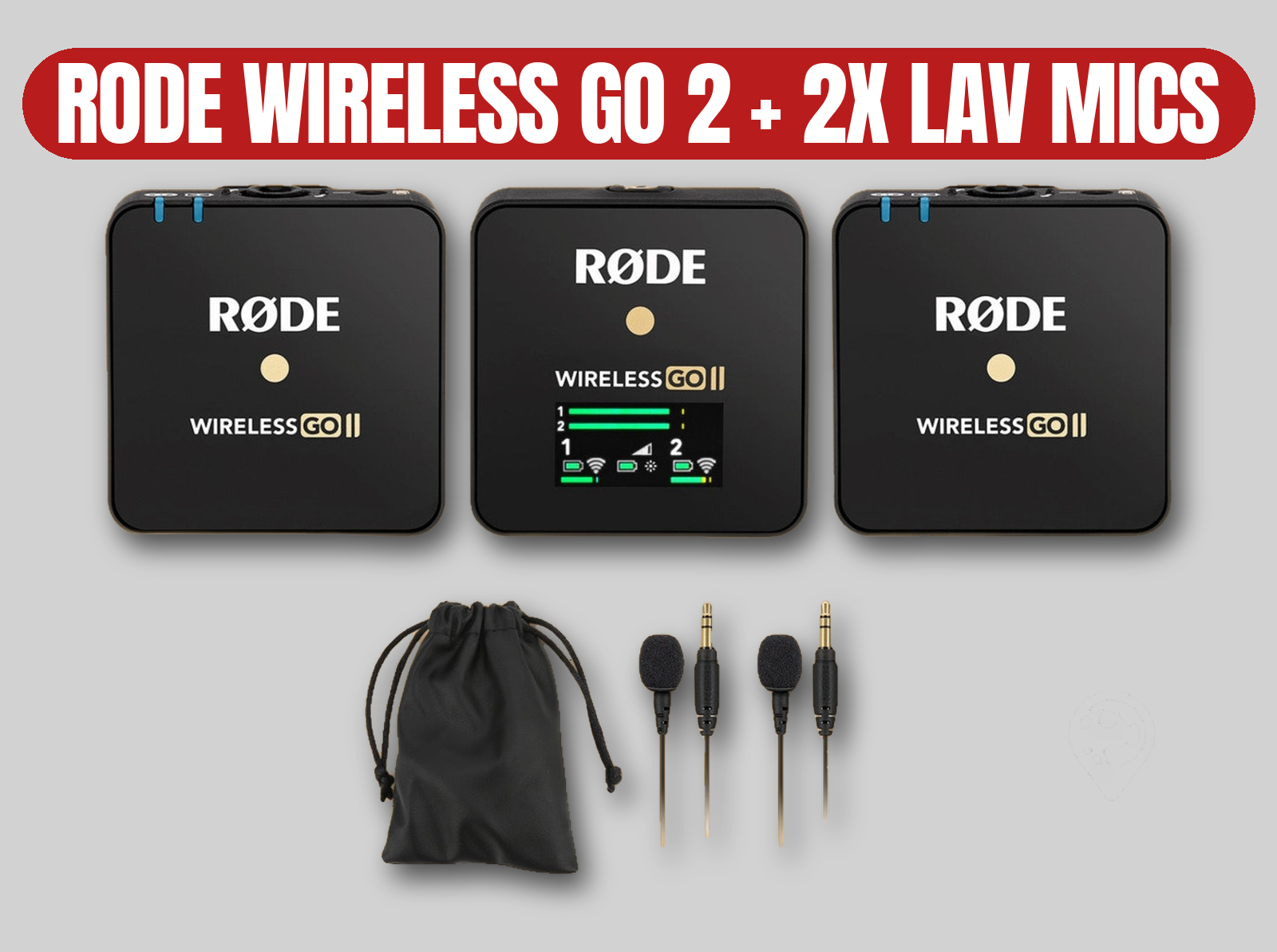 Rode wireless go ii | dual channel microphone system with 2x pro lavaliere mics