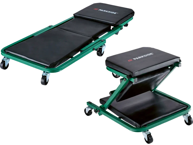 2in1 montörsvagn liggbräda verkstadspall med hjul