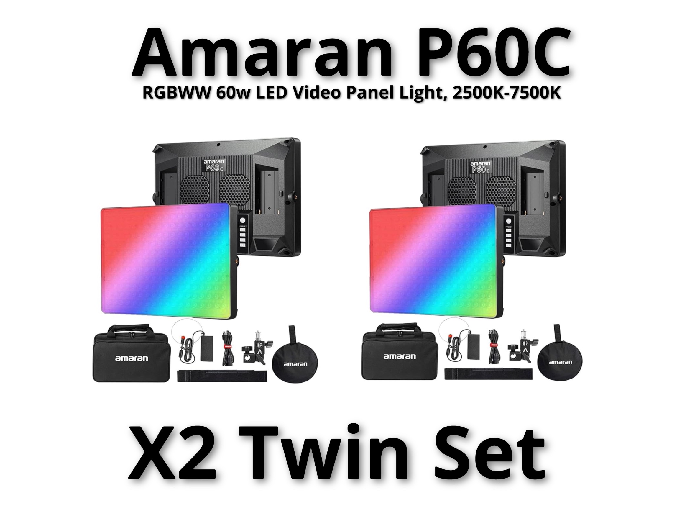 Amaran p60c rgbww led light kit 
