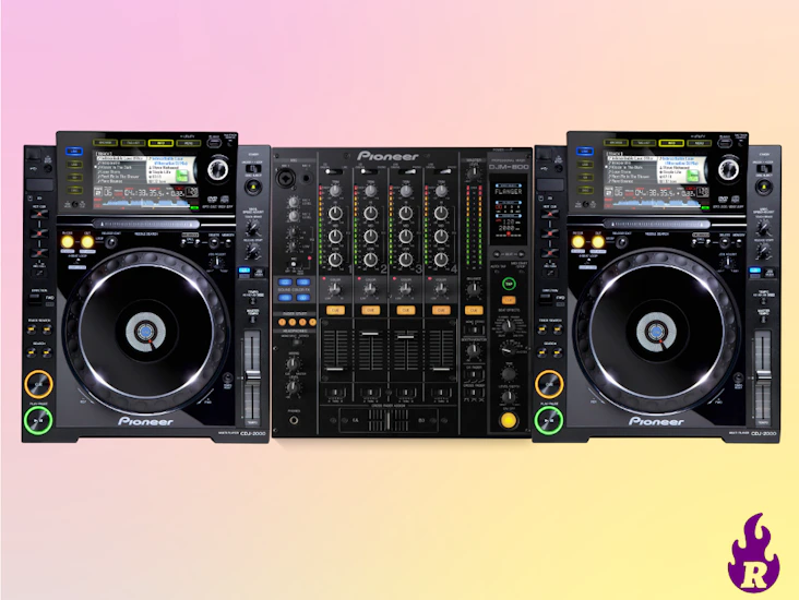 Pioneer dj package: djm800 mixer + 2 x cdj2000s