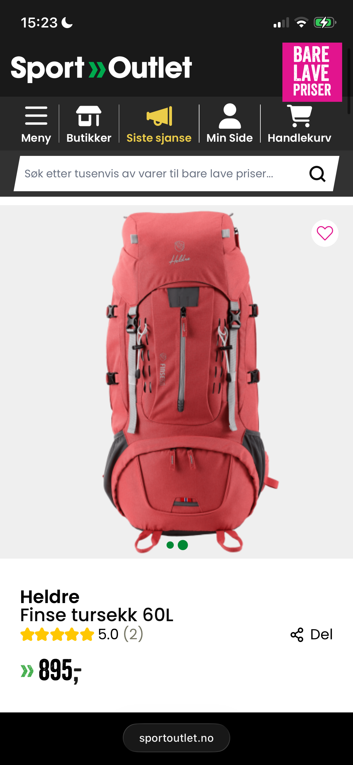 Tursekk 60l (farge mørk blå)