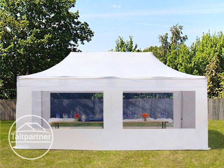 3x6 m snabbtält med panoramafönster