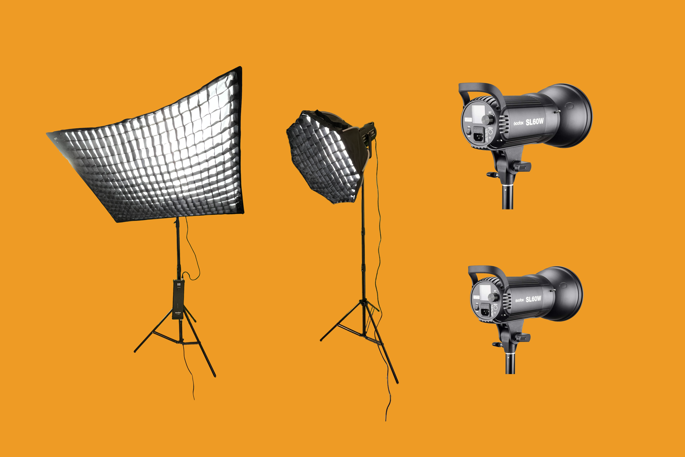 Godox 4 x led video light kit: 300w, 150w, 2x 60w