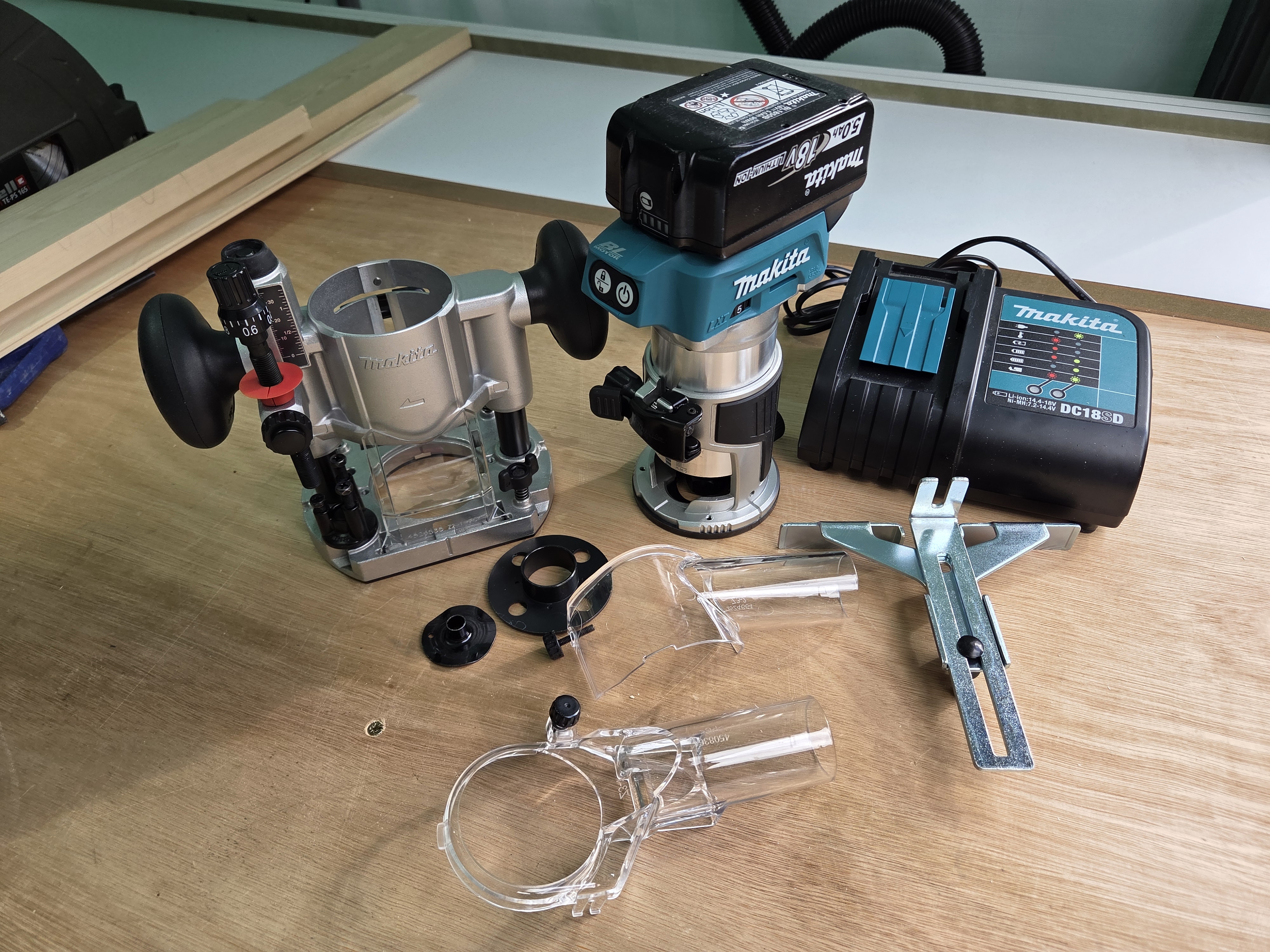 Makita router trimmer and plunge router base (cordless) [can be used for domino / biscuit / loose tenon joints with jig]