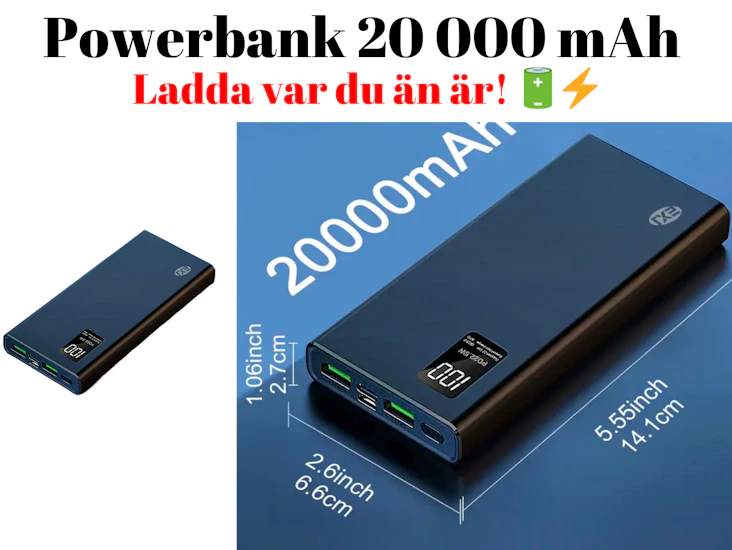 2: powerbank 20 000 mah – ladda var du än är! 🔋⚡
