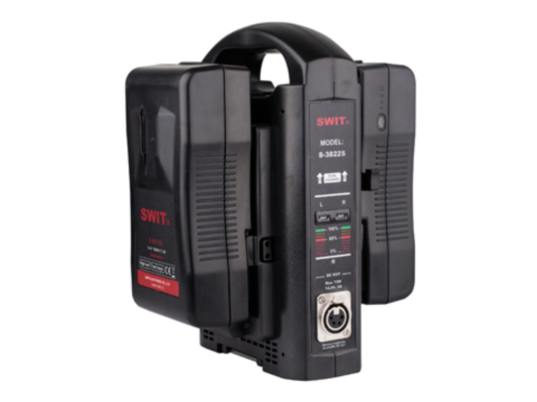 V-mount batteri pakke - 2x swit m/ lader