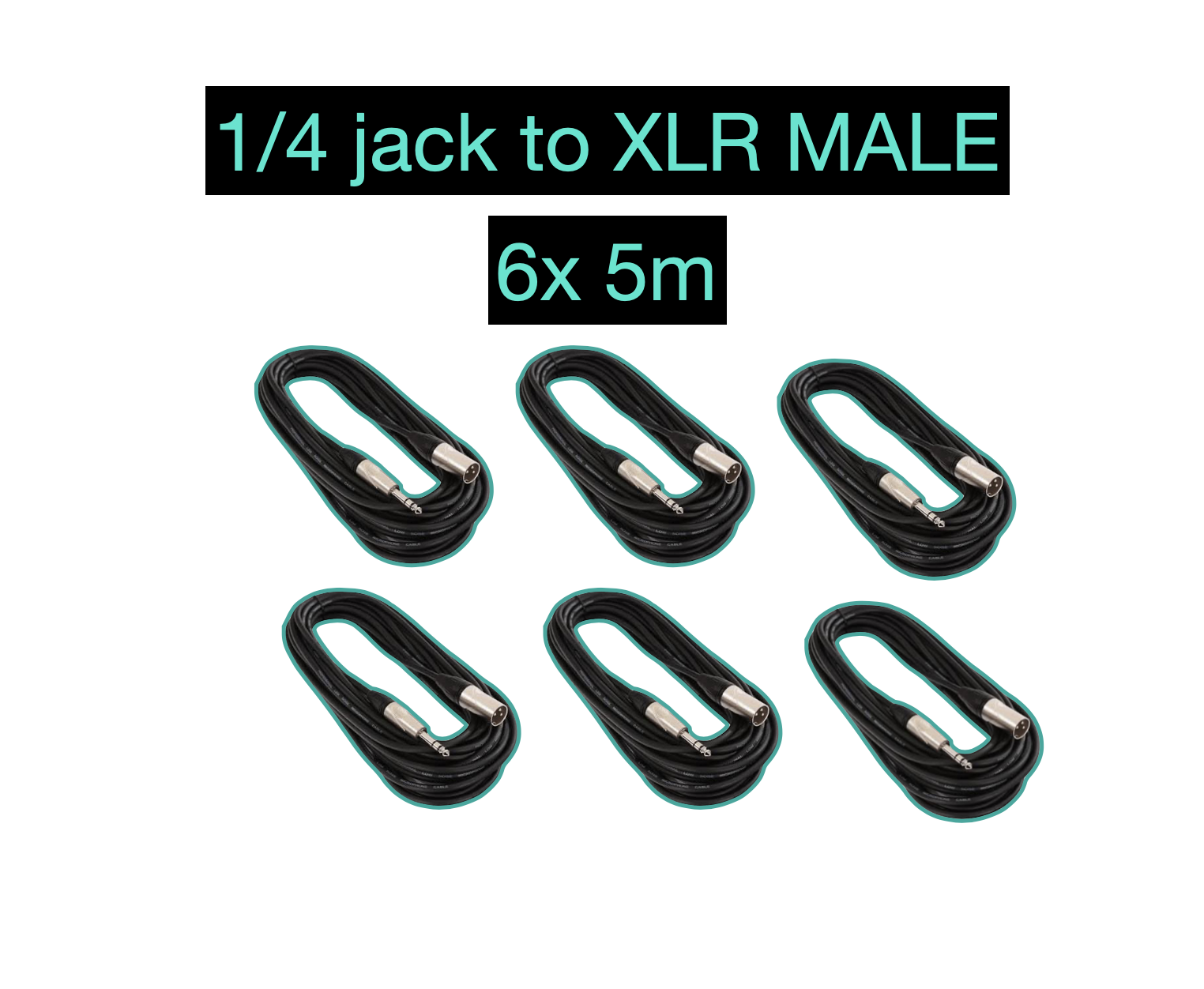 6x jack to xlr male 5m