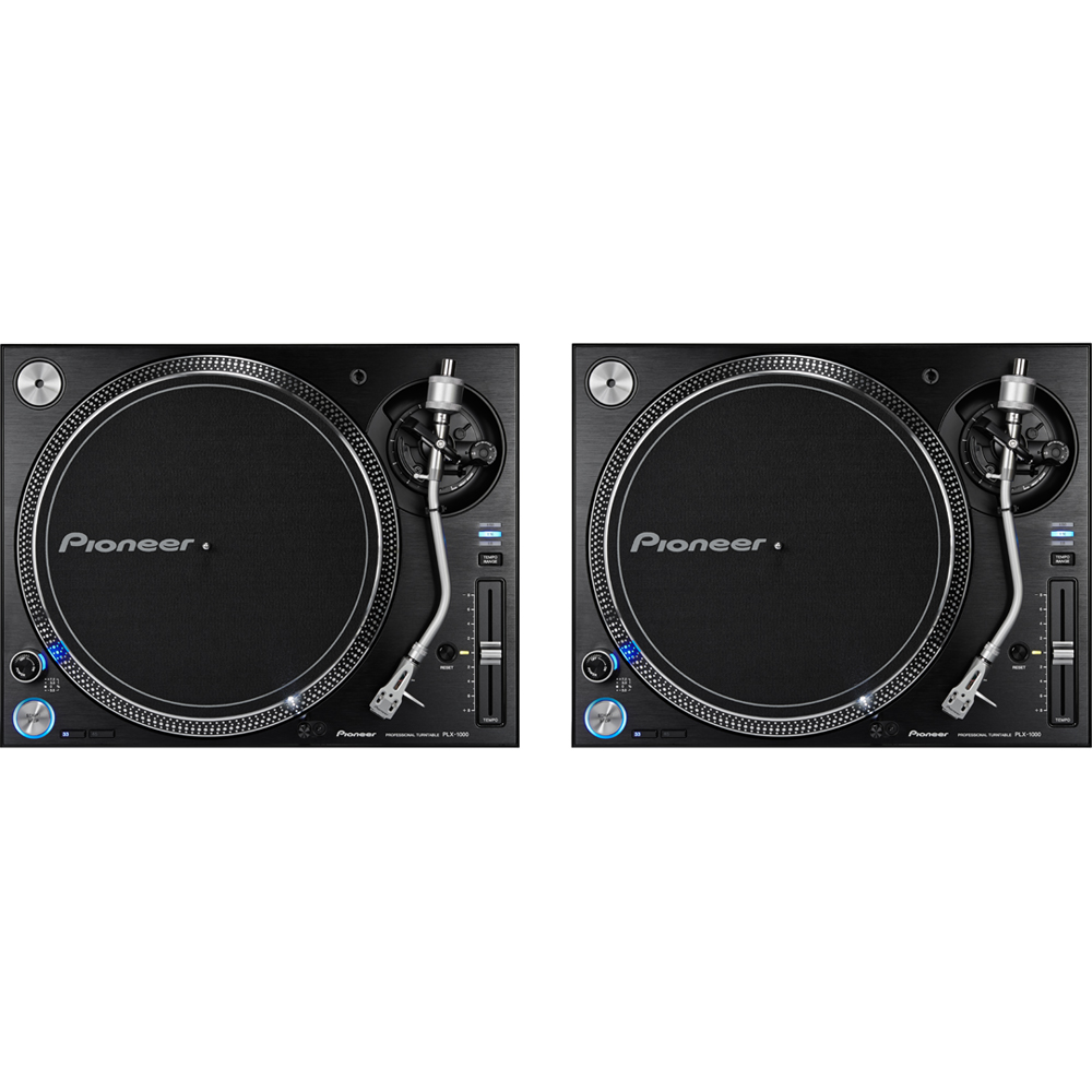 Pair/2x pioneer dj plx-1000 turntable with needle (vinyl record player)