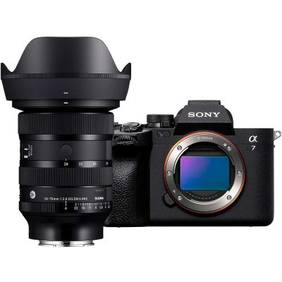 Sony a7iv + sigma 24-70 2.8 + sd 128gb v90 + stativ  62"