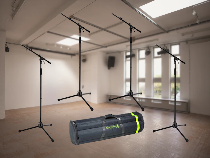 4 x microphone stands (konig & meyer k&m 210/9)