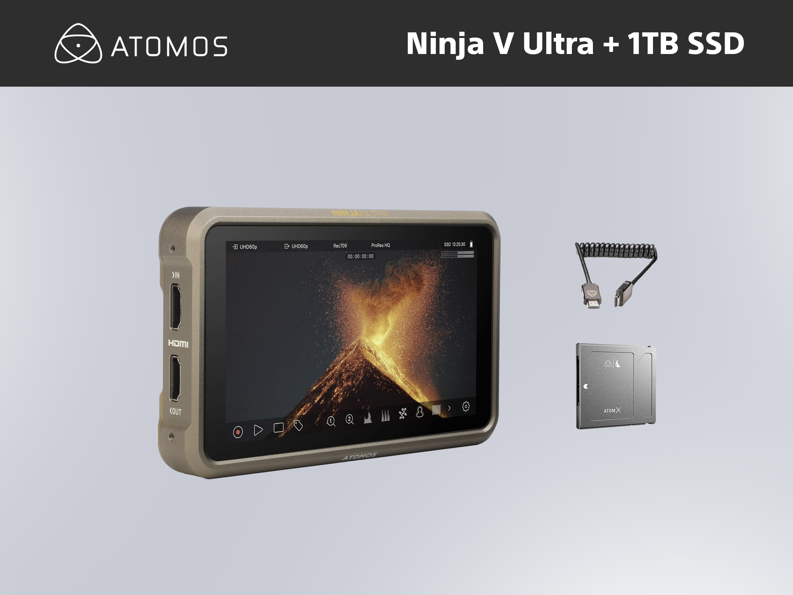 Atomos ninja ultra 5" monitor recorder + 1tb angelbird ssd