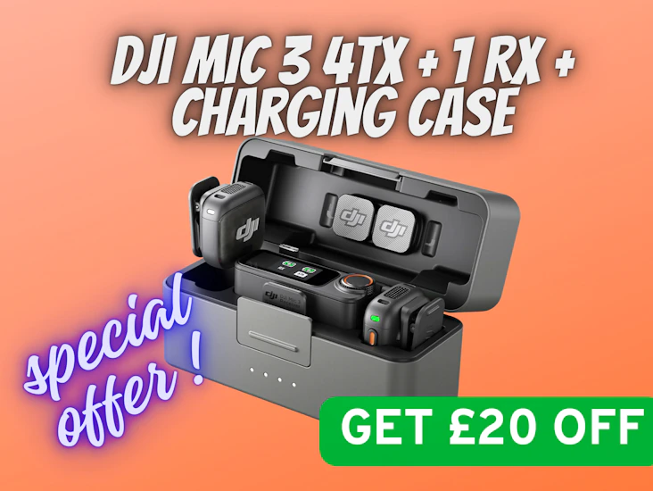 Dji mic 3 4 tx + 1 rx + charging case interview podcast audio