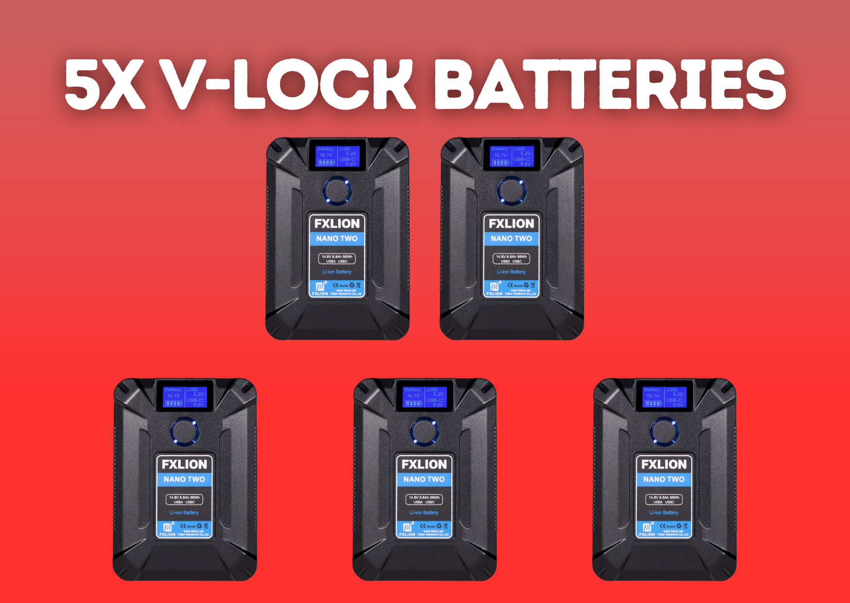 5x v lock battery 98wh - type-c, d-tap, usb a