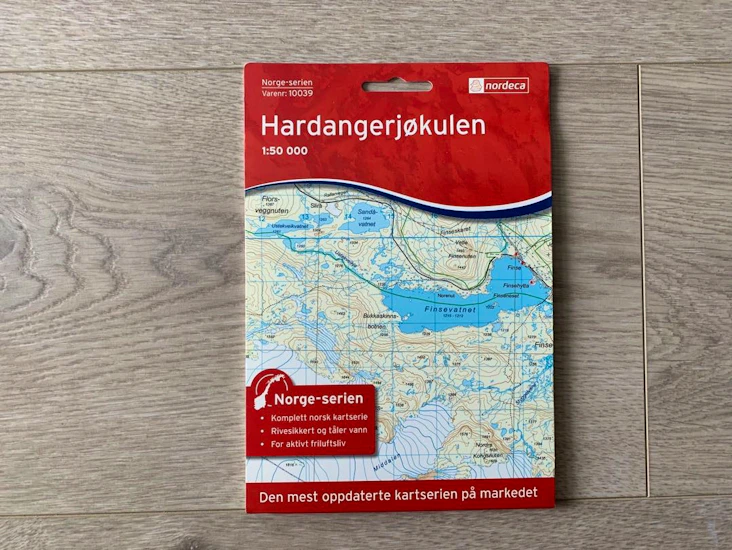 Kart 10039 hardangerjøkulen