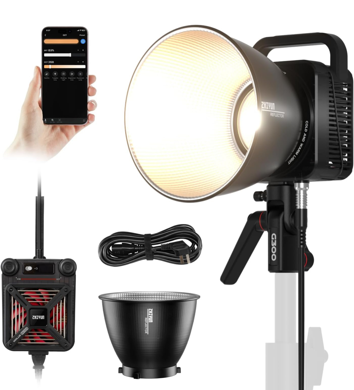 Zhiyun molus g300 cob led light