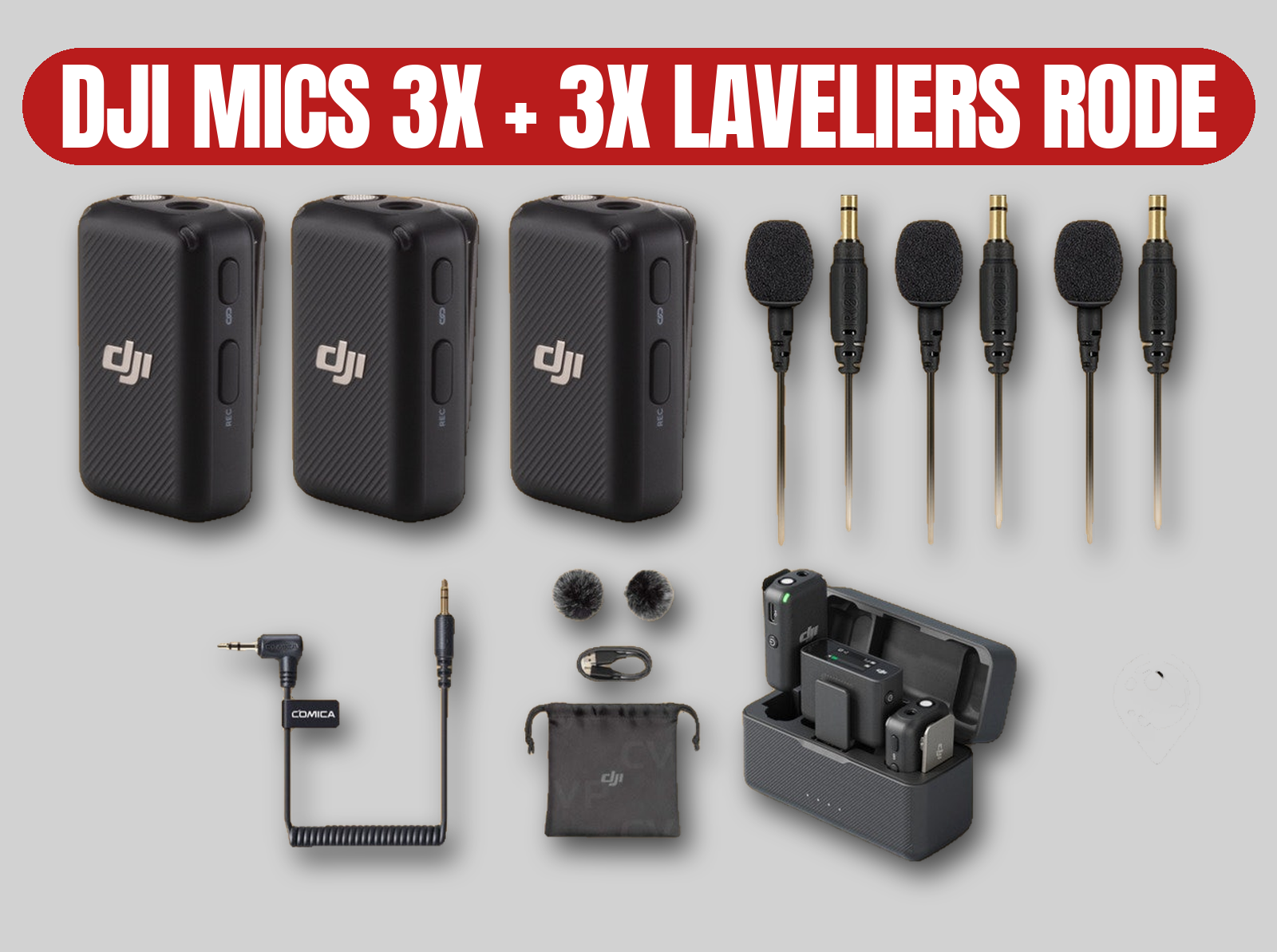 Dji mic (x3) + rode lavaliers (x3) | wireless / interview / audio kit
