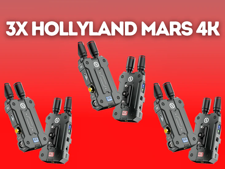 3x hollyland mars 4k wireless transmitter receiver (1tx+1rx)