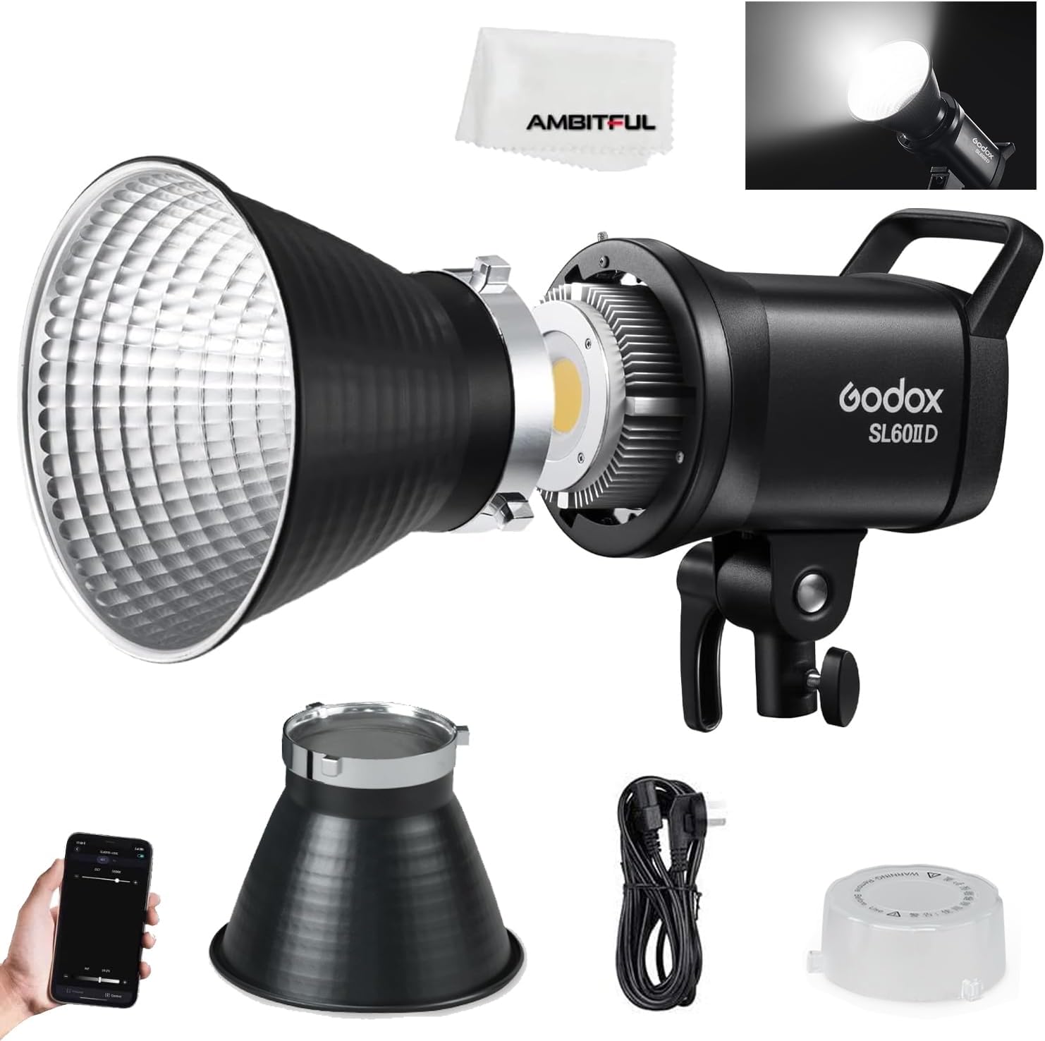 Godox sl60ii-d with 65mm softbox