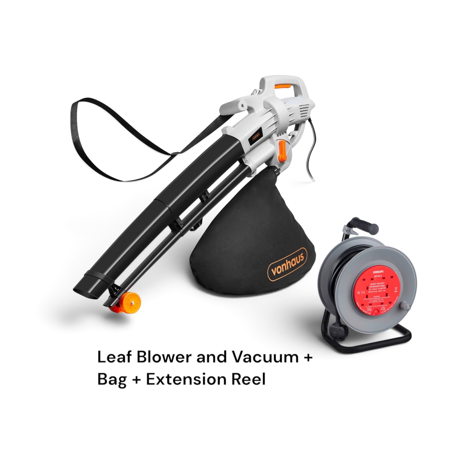 Leaf blower and vacuum 3000w  with bag  + extension reel - garden 