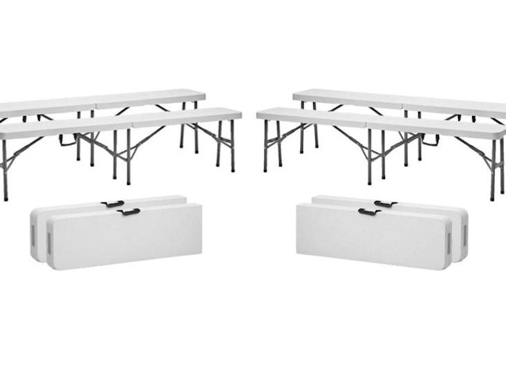 4 st hopfällbara bänkar