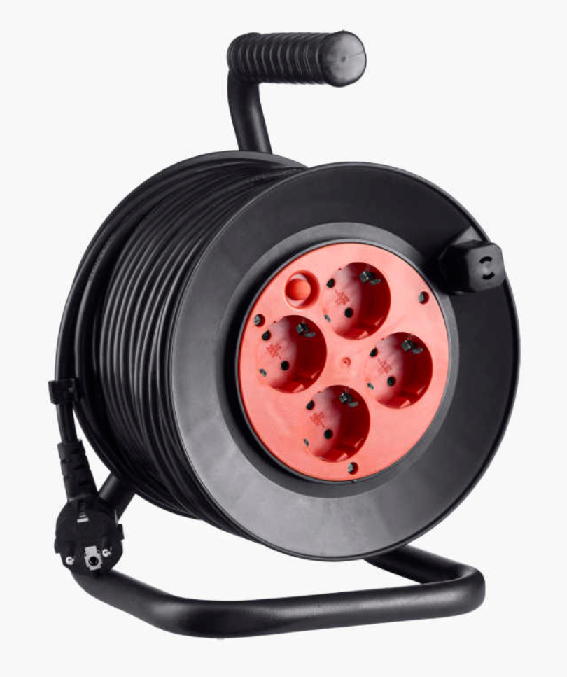 Kabeltrommel 25 meter m/ 4 uttak (godkjent for utendørs bruk)