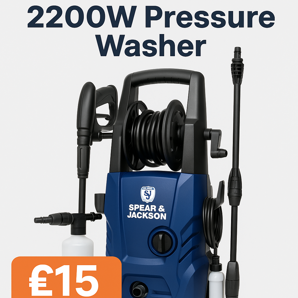 Spear & jackson 2200w pressure washer model: s2211pw