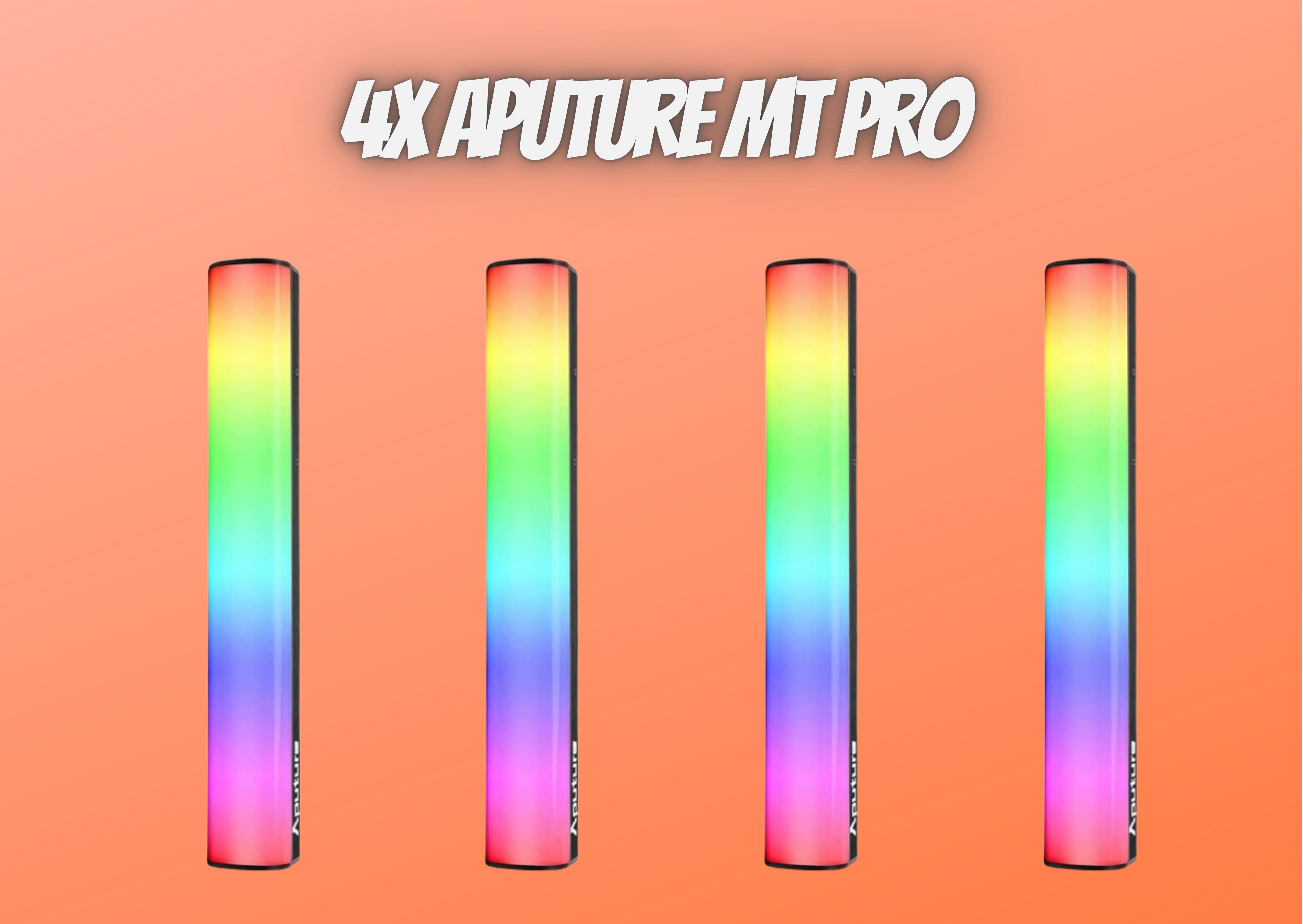 4x aputure mt pro full-color mini led tube light rgb