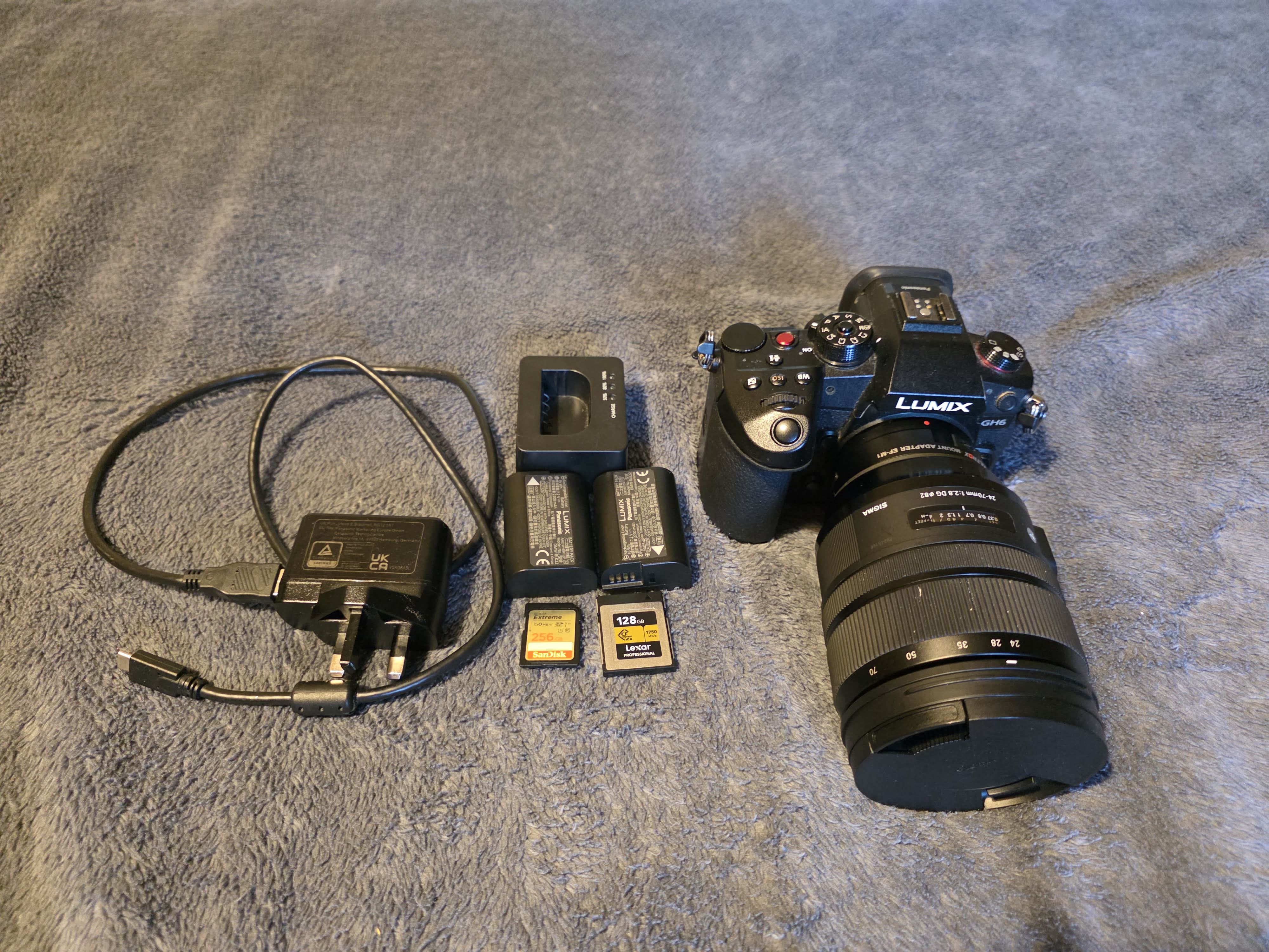 Panasonic lumix gh6 with canon sigma 24-70mm lens
