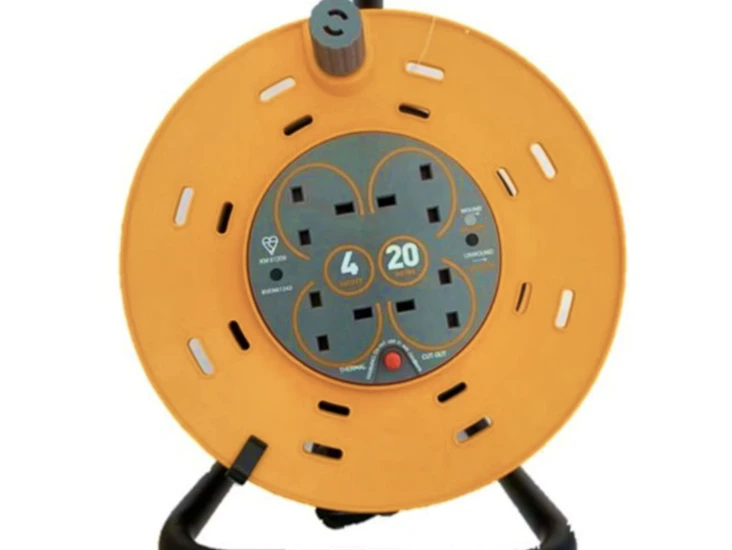 Cable reel extension 20m 4 sockets