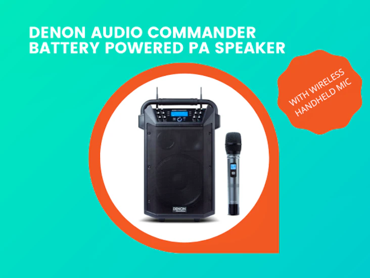 Denon audio commander battery powered bluetooth pa speaker