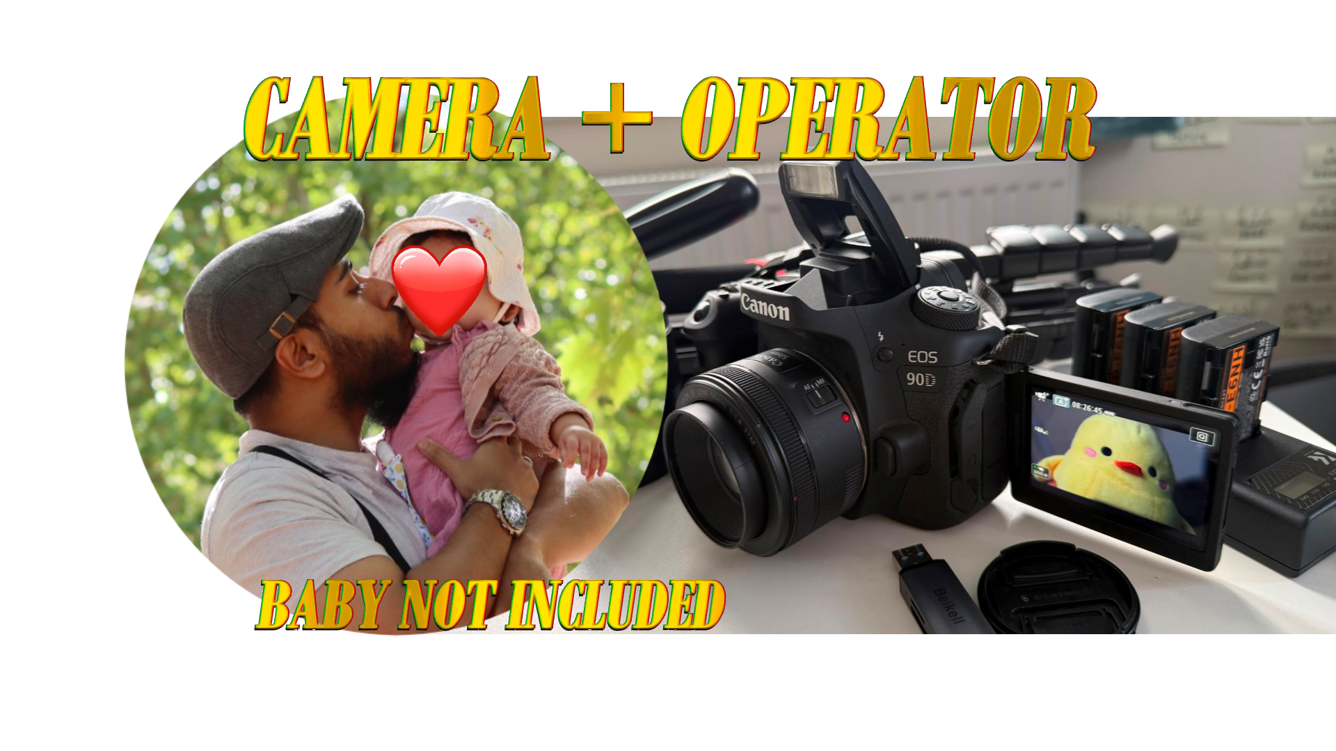 Canon eos 90d full kit + operator for the day