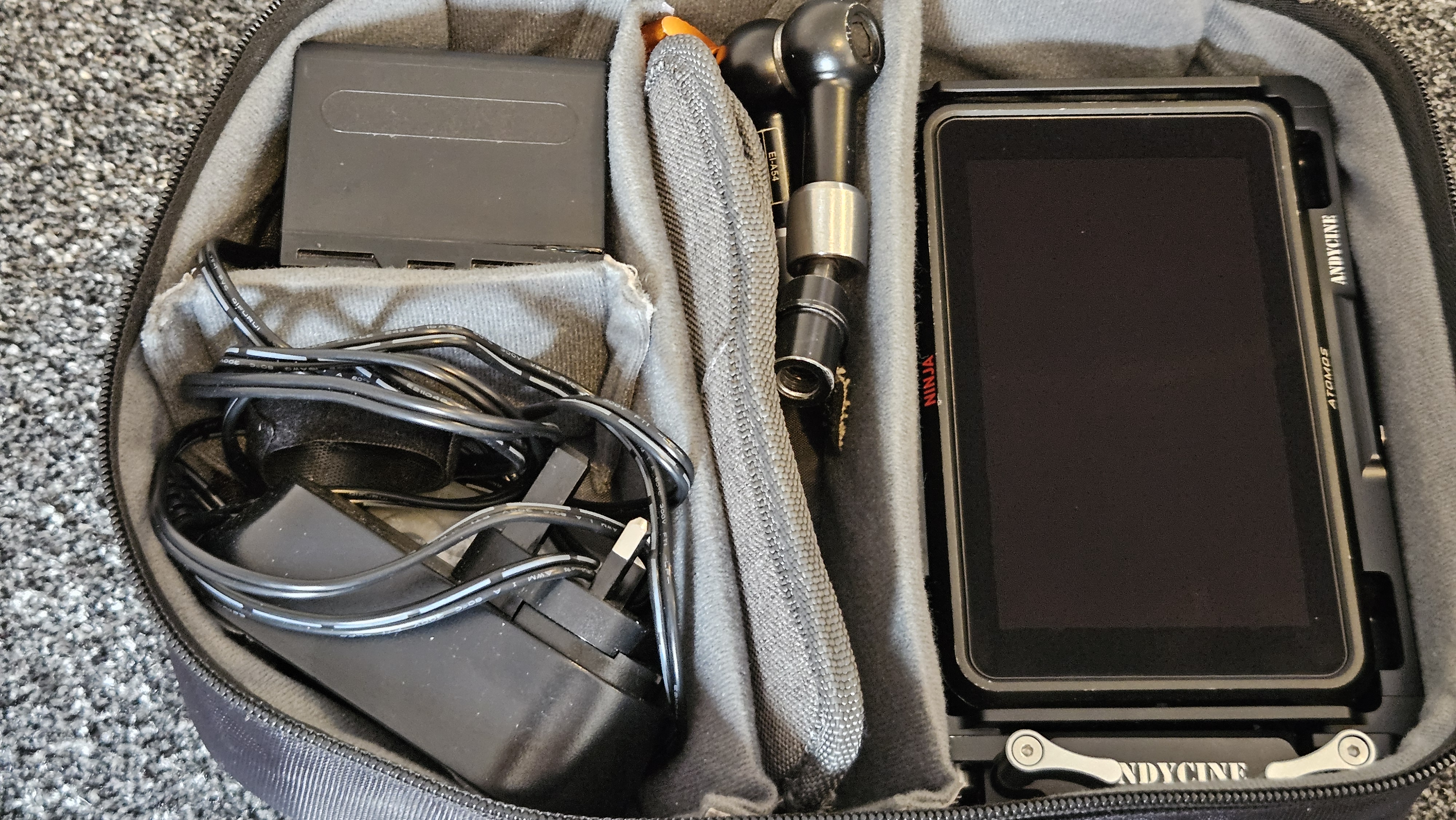 Atomos ninja 5 monitor kit, with battery, cage, sunhood, 1tb ssd and atomos