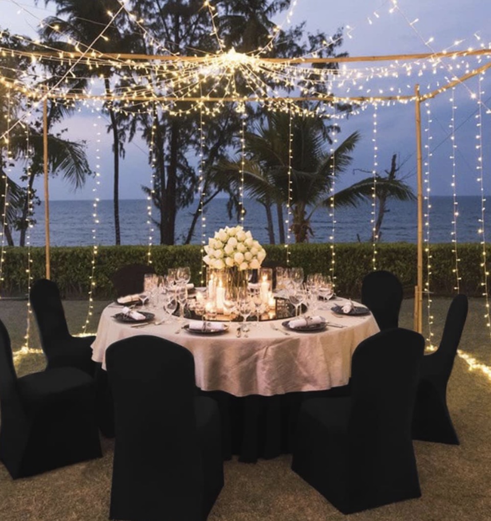 (50) black chair covers, prestigious quality 