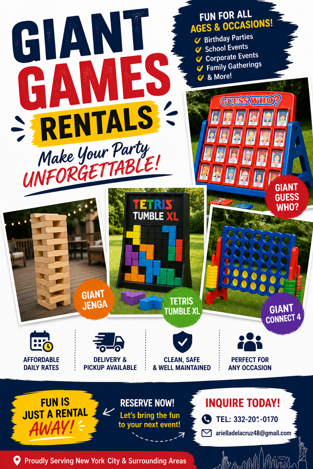 Giant party games rental