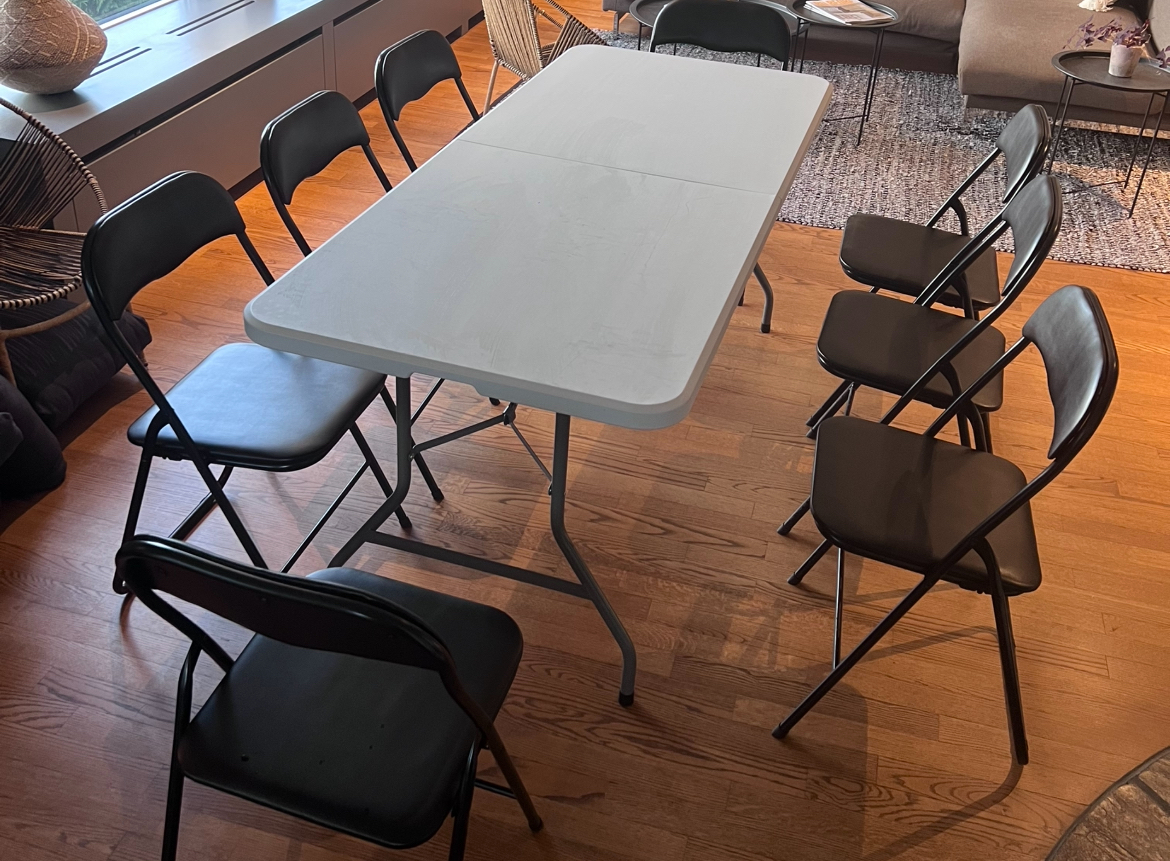 Utleie av klappbord og klappstoler