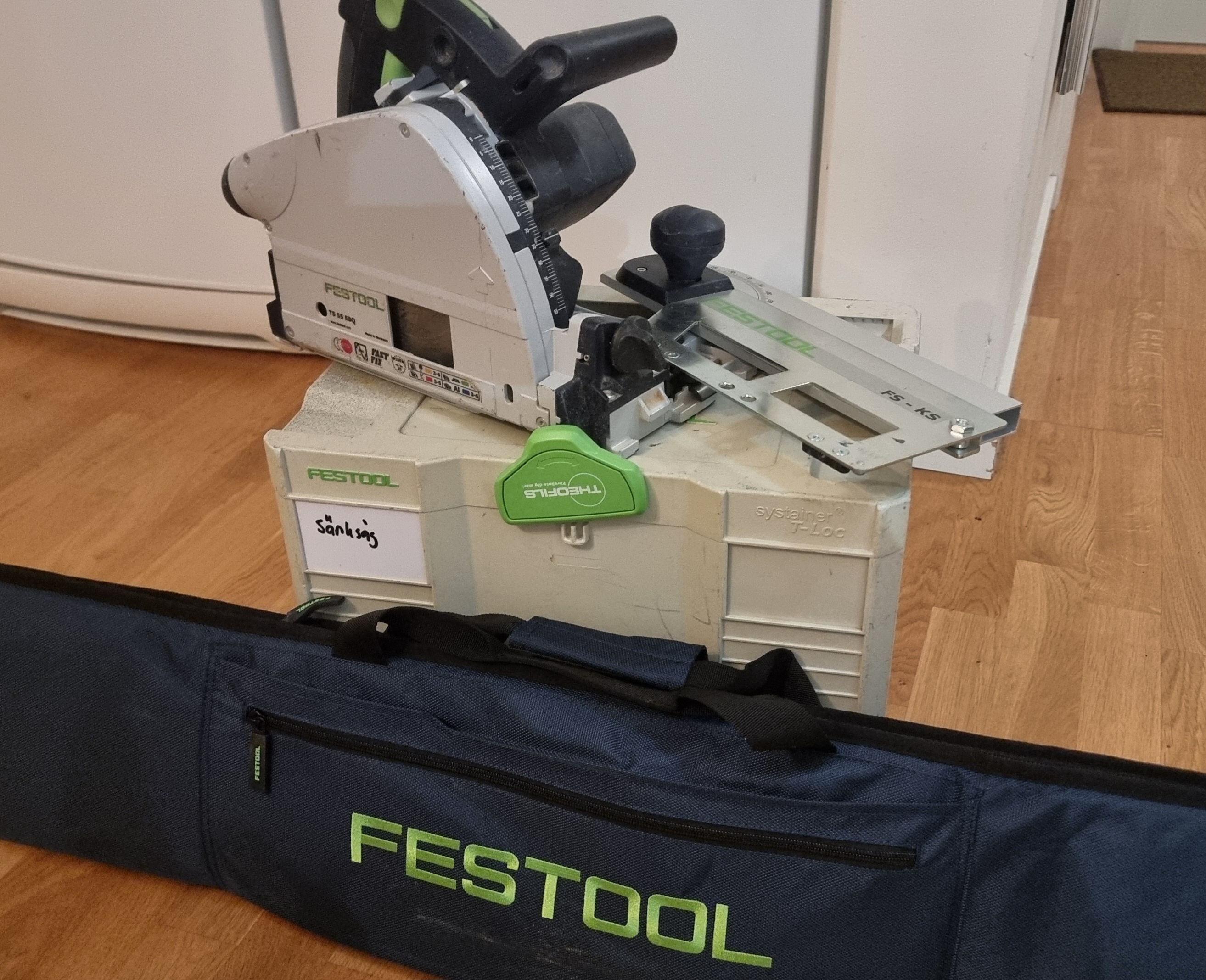 Festool sänksåg ts 55ebq med två styrskenor 1400 mm och en 800 mm