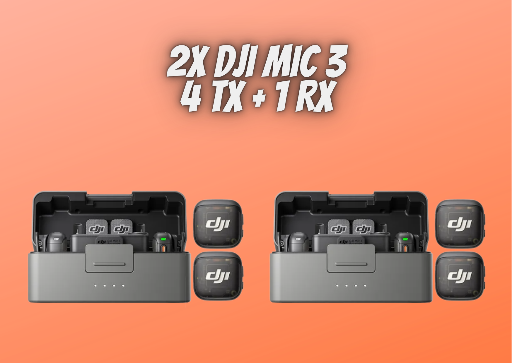 2x dji mic 3 (4 tx + 1 rx + charging case)