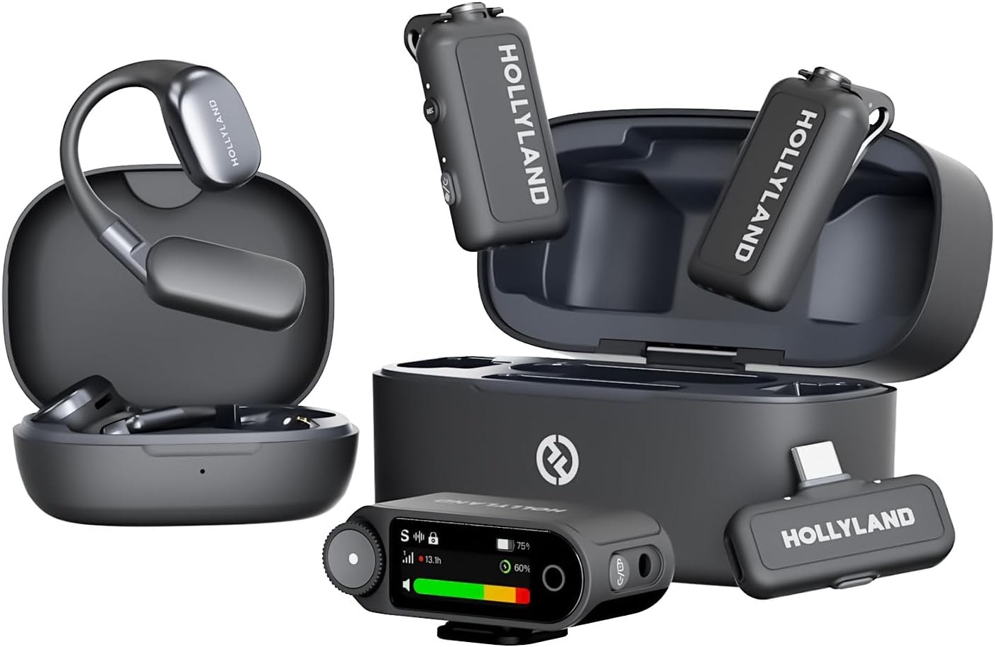 Hollyland lark max 2 ultimate combo, wireless microphone, ai noise cancel,