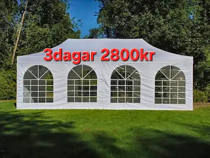 ☔ snabbtält 4x8m vattentätt tält inkl. väggar (40–65 gäster)
festtält/ partitält / pop up tält