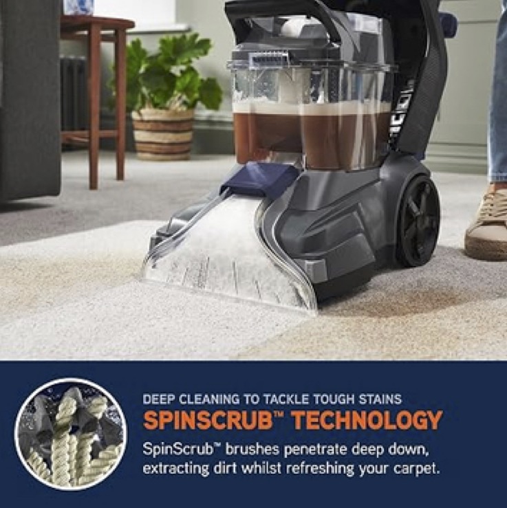 Vax latest model spinscrub power plus upright carpet and upholstery cleaner for rent