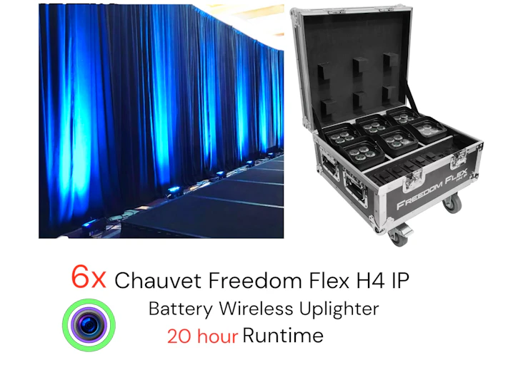 6x chauvet dj freedom flex h4 ip uplights pat tested ✅ rgb up light event party wedding up lightslight lights tube