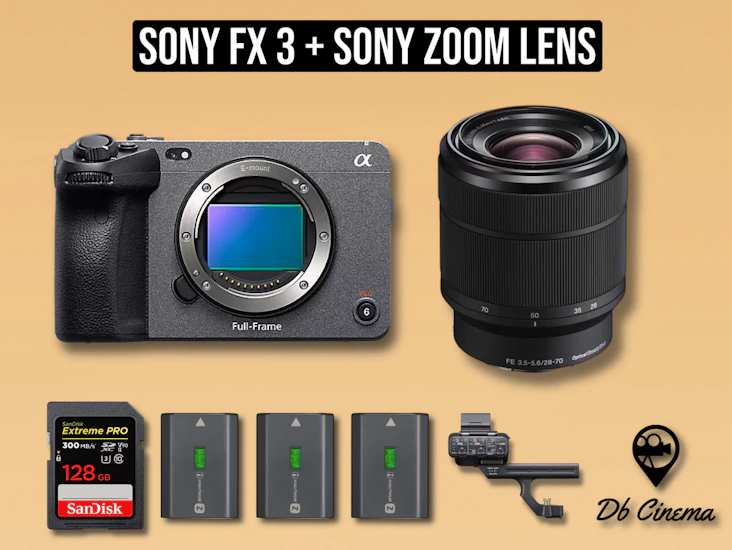 Sony fx3 digital cinema camera 4k mirrorless full frame fx 3 + sony 28-70mm zoom lens sony fx 3 mirrorless camera cinema full frame 4k fx3 + sony 28-70mm zoom lens (same sensor as a7siii a7s iii )