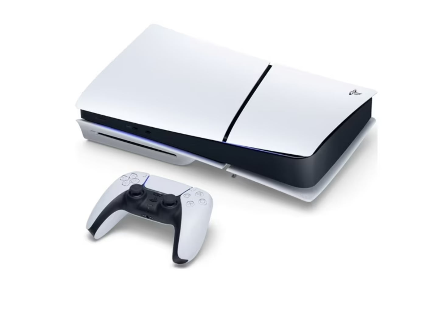 Playstation 5 (ps5) med 3 kontrollarar og spel