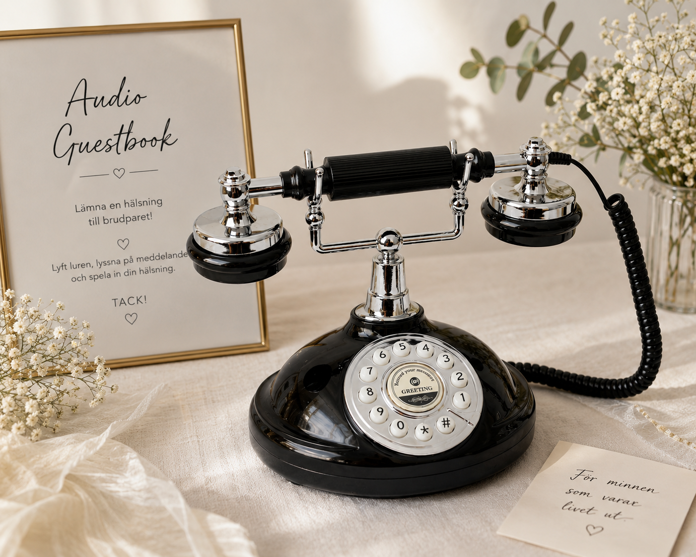 Gästbok - telefon för röstmeddelande 
