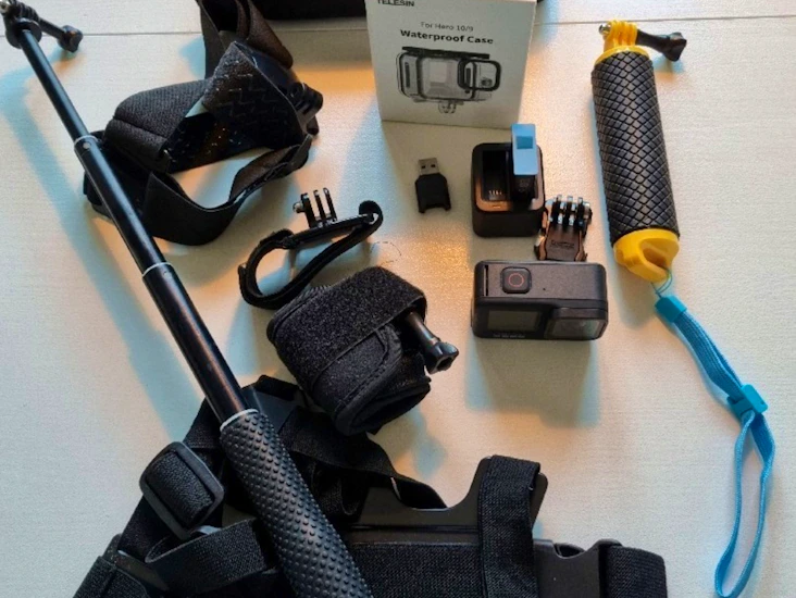 Gopro 9 kamera med tillbehör
