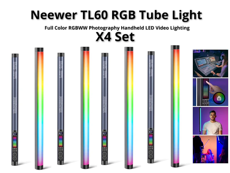 Neewer tl60 rgb tube light x4 set