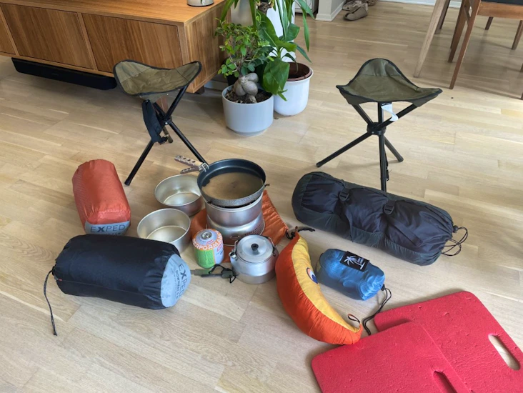 Full turpakke m/ telt, liggeunderlag osv