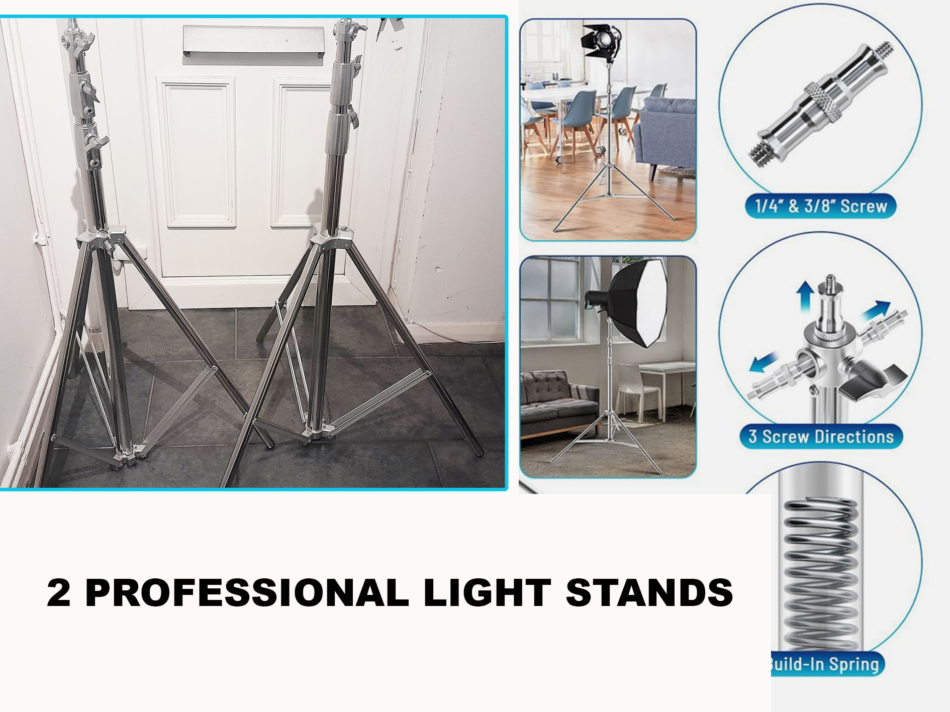 2 professional light stands 